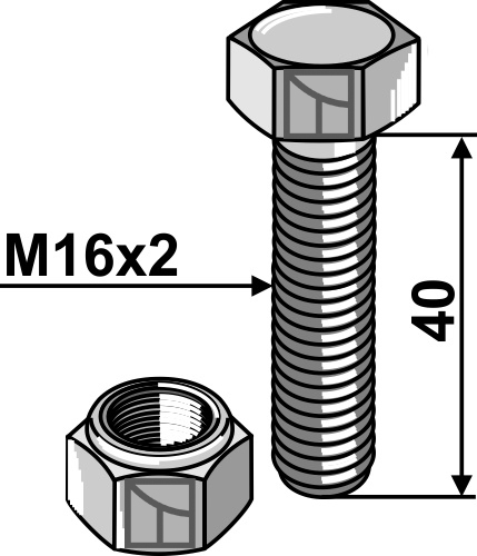 Schraube M16 x 40 geeignet für: Simba - Kultivator dele