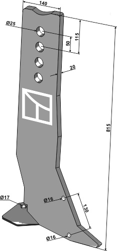 Tiefenlockerer-Zinken Solo Pro-Lift geeignet für: Simba - Cultivator onderdelen