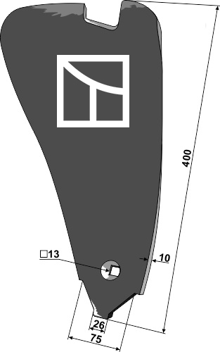Randleitblech - rechte Ausführung - Delta Flex geeignet für: Kongskilde - Cultivator parts 