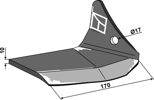 Flügelschar - rechts geeignet für: Pöttinger - Cultivator parts 