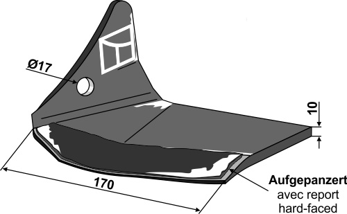 Flügelschar - links geeignet für: Pöttinger - Cultivator parts 