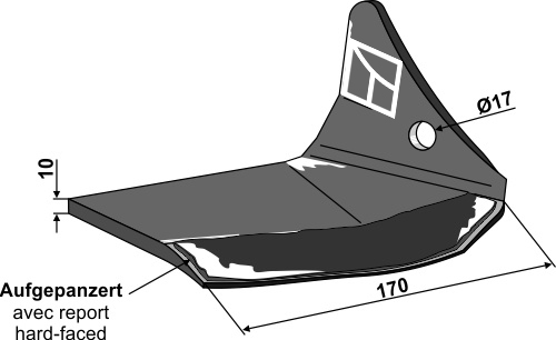 Flügelschar - rechts geeignet für: Pöttinger - Cultivator parts 