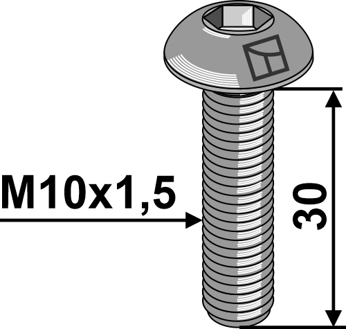 Flachrundschraube M10x1,5x30  mit Innensechskant