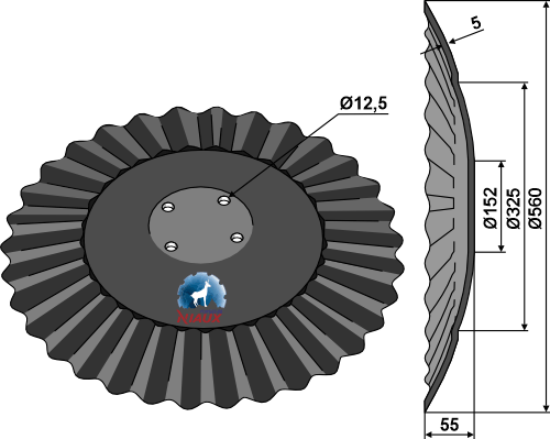Scheibe Razor Ø560x5 geeignet für: Диски для коротких дисковых борон - NIAUX