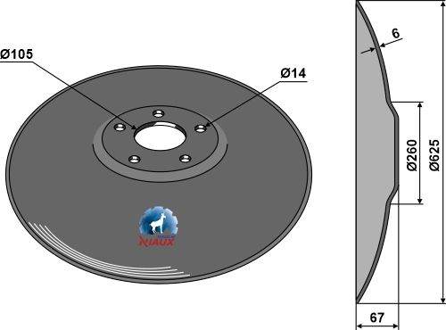 Диски для коротких дисковых борон - NIAUX - Ø625