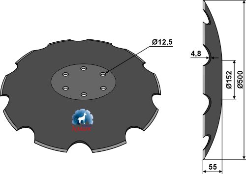 Gezahnte Scheibe - Ø500x4,8 geeignet für: Диски для коротких дисковых борон - NIAUX