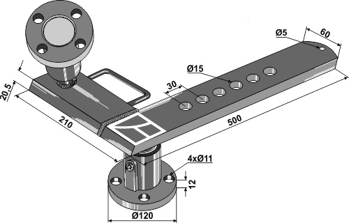 Scheibennabe mit Stiel - Ausführung Mitte geeignet für: Bearings for disc-hubs