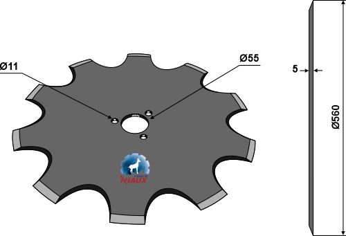 Discos planos NIAUX para bujes con 3 agujeros
