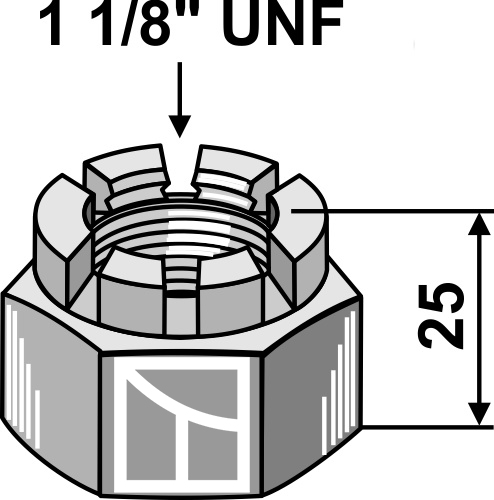 Kronenmutter 1 1/8''UNF geeignet für: Schulte Bolts, nuts and safety elements