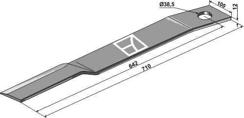 Mähermesser 710mm - rechts geeignet für: Schulte Косилочный нож , Противорежущая пластина