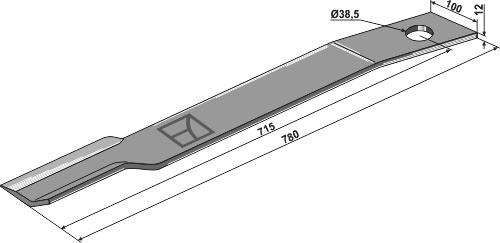 Mähermesser 780mm - rechts geeignet für: Schulte Knive, modskærknive