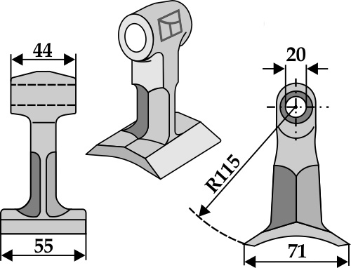 Hammerschlegel geeignet für: Spearhead Pruning hammers, blades, flails, mower-blades, twisted blades, y-blades