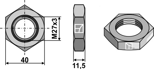 Contra-tuercas hexagonales M27x3