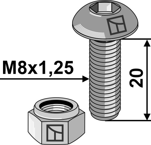 Flachrundschraube M8x1,25x20 mit Innensechskant