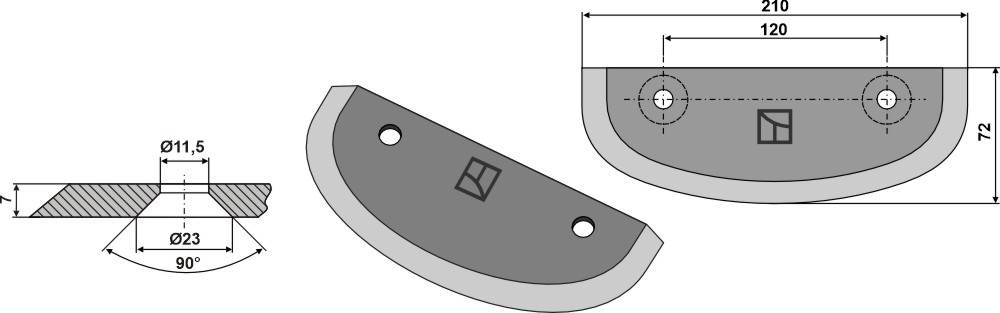 Futtermischwagenmesser geeignet für: Logifeed & R.M.H. Fodermixer knive