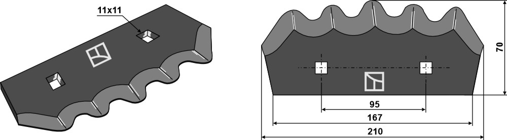 Futtermischwagenmesser - Hartmetallbeschichtet geeignet für: Marmix Ножи кормосмесительной тележки