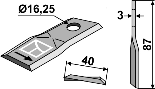 Rotorklinge geeignet für: Kuhn Rotary mower blades