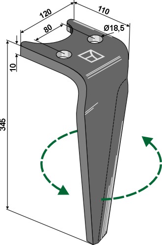 Kreiseleggenzinken, linke Ausführung geeignet für: Amazone Зуб ротационной бороны