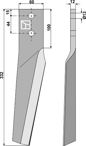Kreiseleggenzinken, linke Ausführung geeignet für: Maschio / Gaspardo cuţit pentru grape rotativă