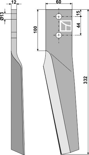 Kreiseleggenzinken, rechte Ausführung geeignet für: Falc rotorharvetand 