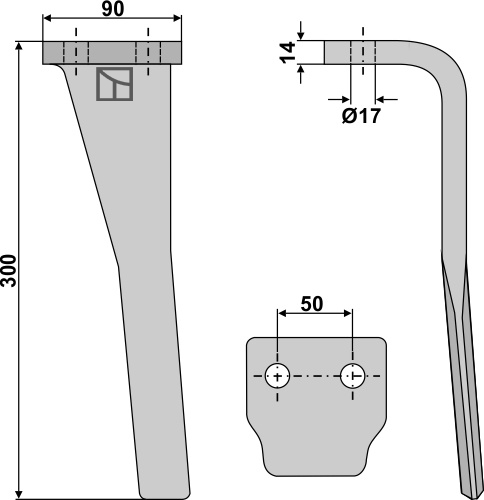 Kreiseleggenzinken, linke Ausführung geeignet für: Landsberg  tine for rotary harrow