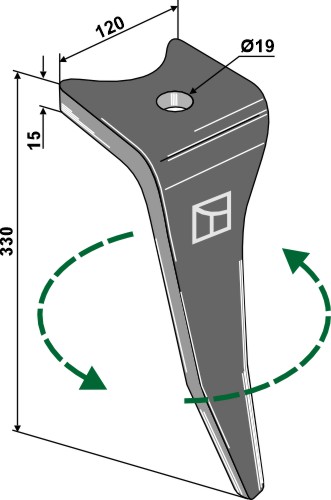 Kreiseleggenzinken, linke Ausführung geeignet für: Amazone diente de grada rotativa 
