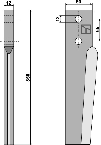 Kreiseleggenzinken, rechte Ausführung geeignet für: Breviglieri tine for rotary harrow