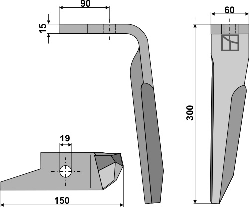 Kreiseleggenzinken, rechte Ausführung geeignet für: Amazone diente de grada rotativa 