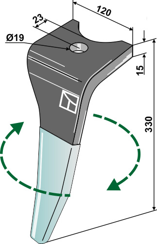 Kreiseleggenzinken (DURAFACE) - rechte Ausführung geeignet für: Amazone cuțite pentru grape rotativă