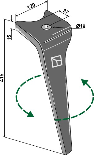 Kreiseleggenzinken, linke Ausführung geeignet für: Amazone diente de grada rotativa 