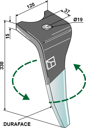 Kreiseleggenzinken (DURAFACE) - linke Ausführung geeignet für: Amazone Зуб ротационной бороны