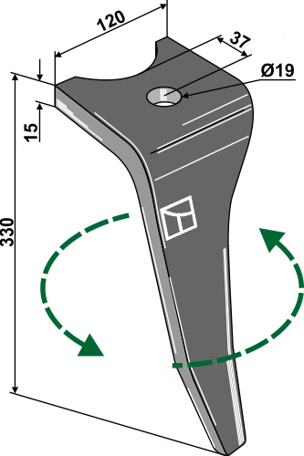 Kreiseleggenzinken, linke Ausführung geeignet für: Amazone Зуб ротационной бороны