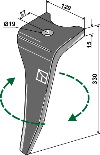 Kreiseleggenzinken, rechte Ausführung geeignet für: Amazone Зуб ротационной бороны