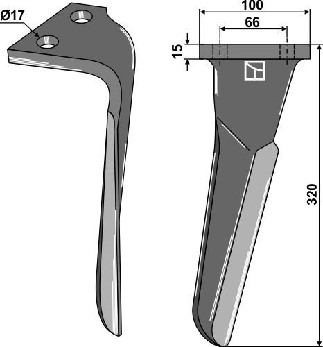 Kreiseleggenzinken, rechte Ausführung geeignet für: Emy-Elenfer cuțite pentru grape rotativă