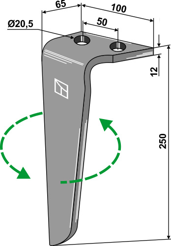 Kreiseleggenzinken, linke Ausführung geeignet für: Rinieri Зуб ротационной бороны