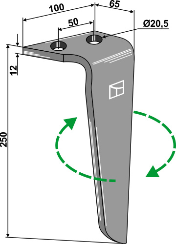 Kreiseleggenzinken, rechte Ausführung geeignet für: Rinieri Зуб ротационной бороны