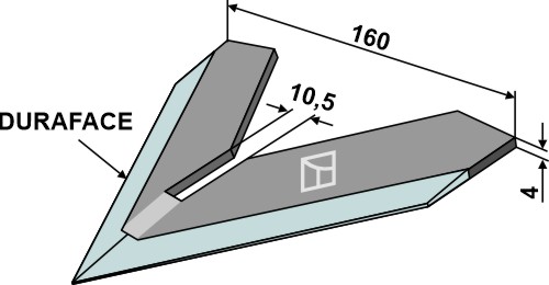 Hackschar 160mm - DURAFACE geeignet für: Steketee - Kultivator dele