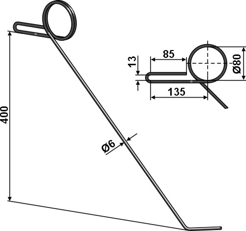 Torsionstriegelzinken - rechts