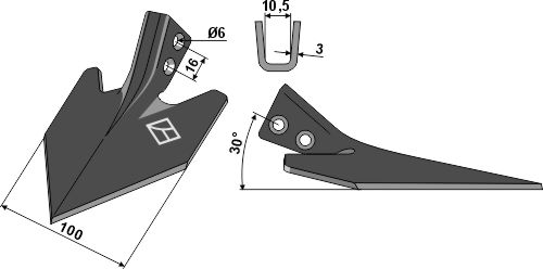Hackschar DIN 11112 - 100mm
