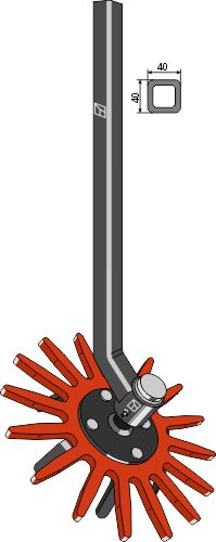 Fingerhackelement Ø370mm mit Stiel - links