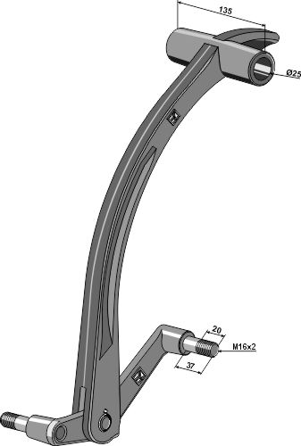 Arm für Rollenstriegel mit Wippe