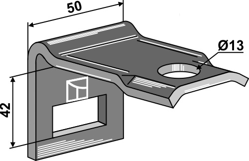 Holder for harvetænder for ramme 50x30