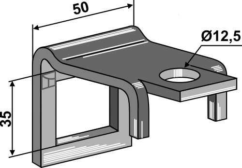 Clamps for harrow spring-tines for frames 50x12