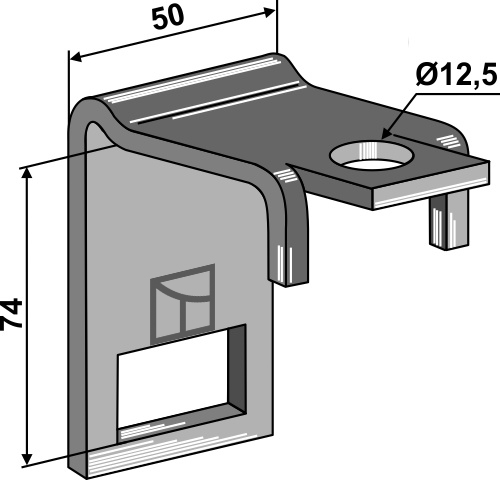 Halter für Zinken 32 x 12 mit Verstärkungsfeder 32 x 10