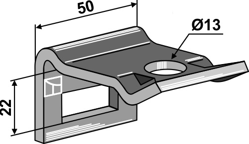 Halter für Federzinken für Rahmen 50x10