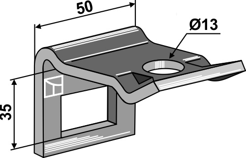 Houder voor veertanden voor frame 50x15