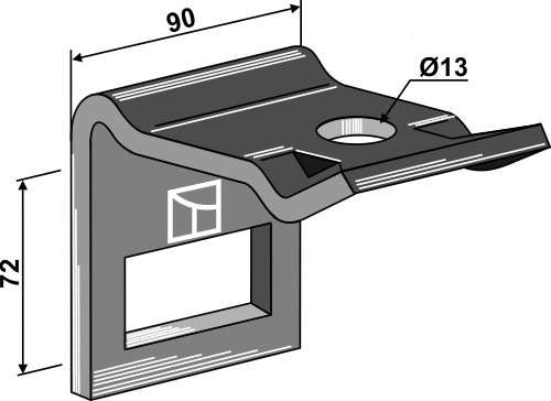 Holder for harvetænder for ramme 60x60