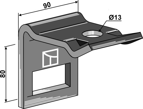 Houder voor veertanden voor frame 70x70