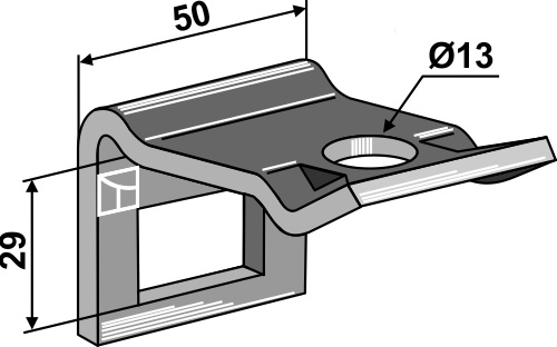 Holder for harvetænder for ramme 40x10