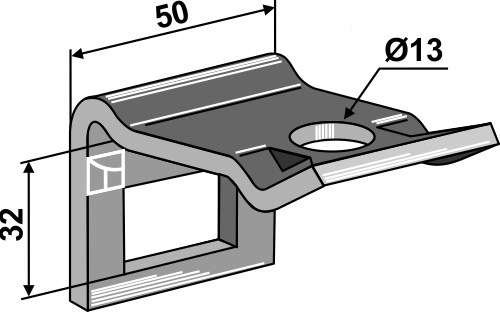 Holder for harvetænder for ramme 40x12